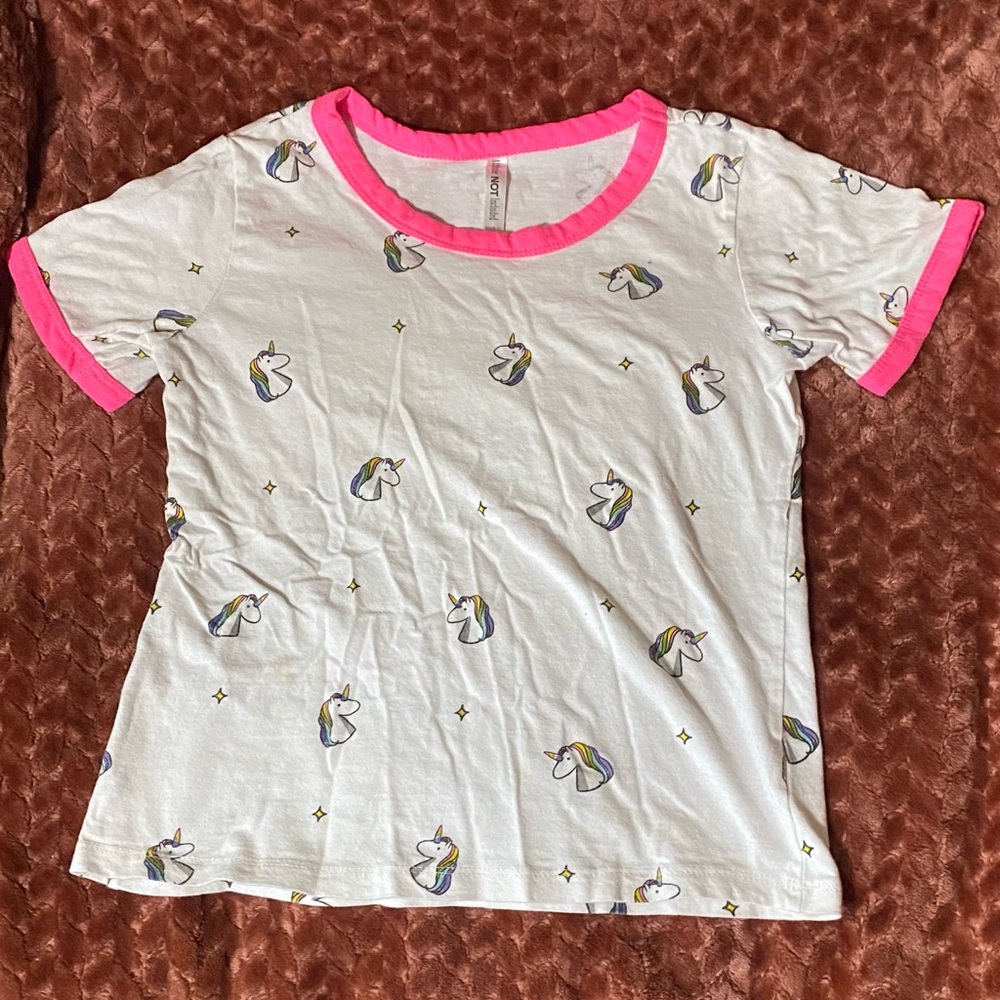 Unicorn print ringer tshirt
